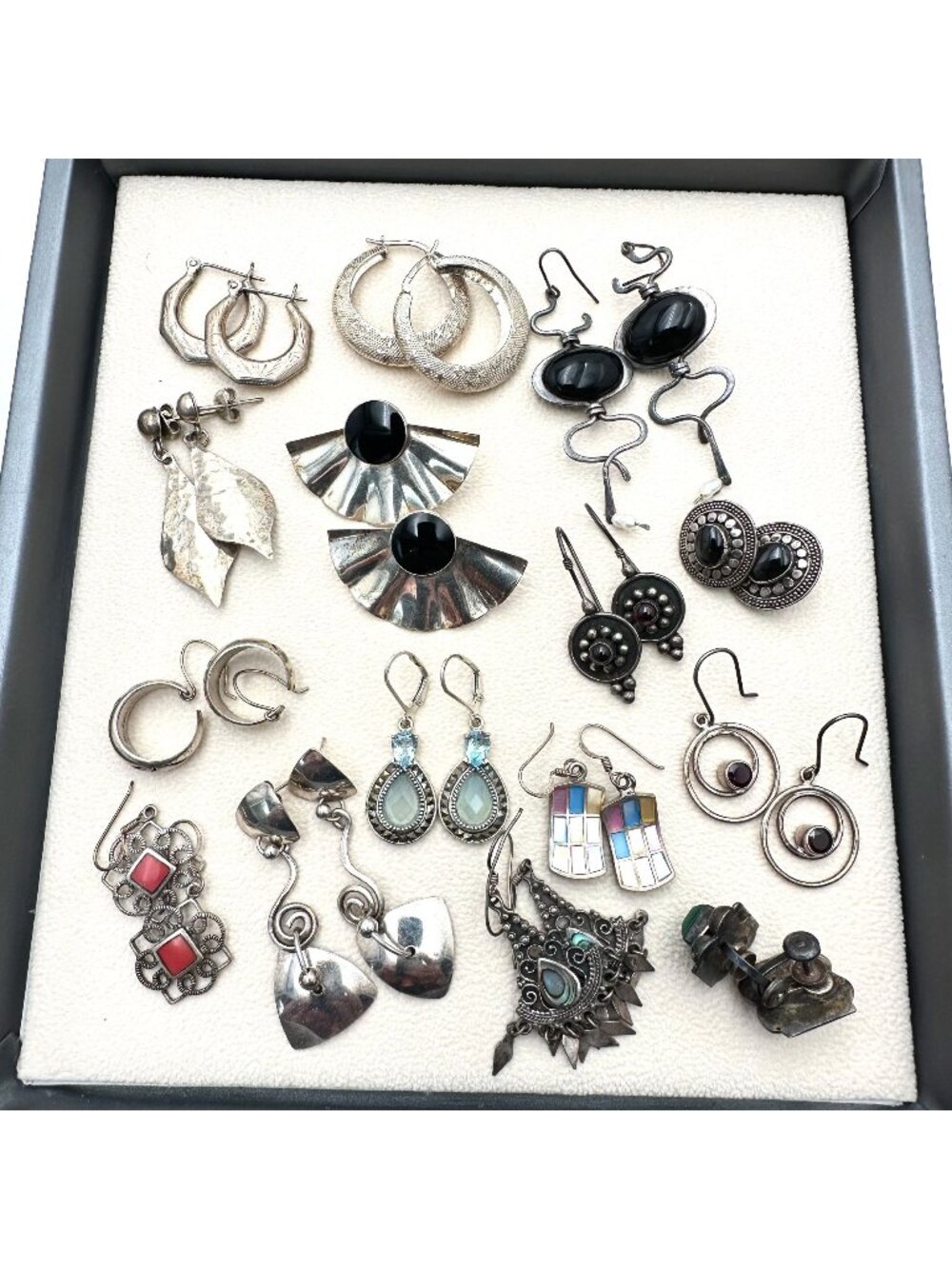 Sterling Silver Earrings Lot 92 Grams Wear Scrap or Resell All XRF Tested